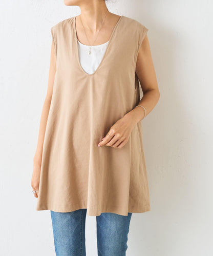 亞麻混合U領喇叭西裝外套