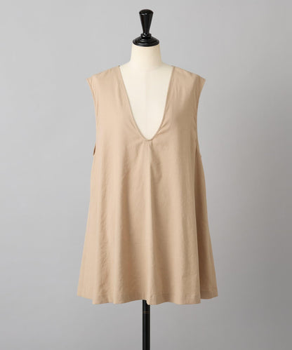 亞麻混合U領喇叭西裝外套