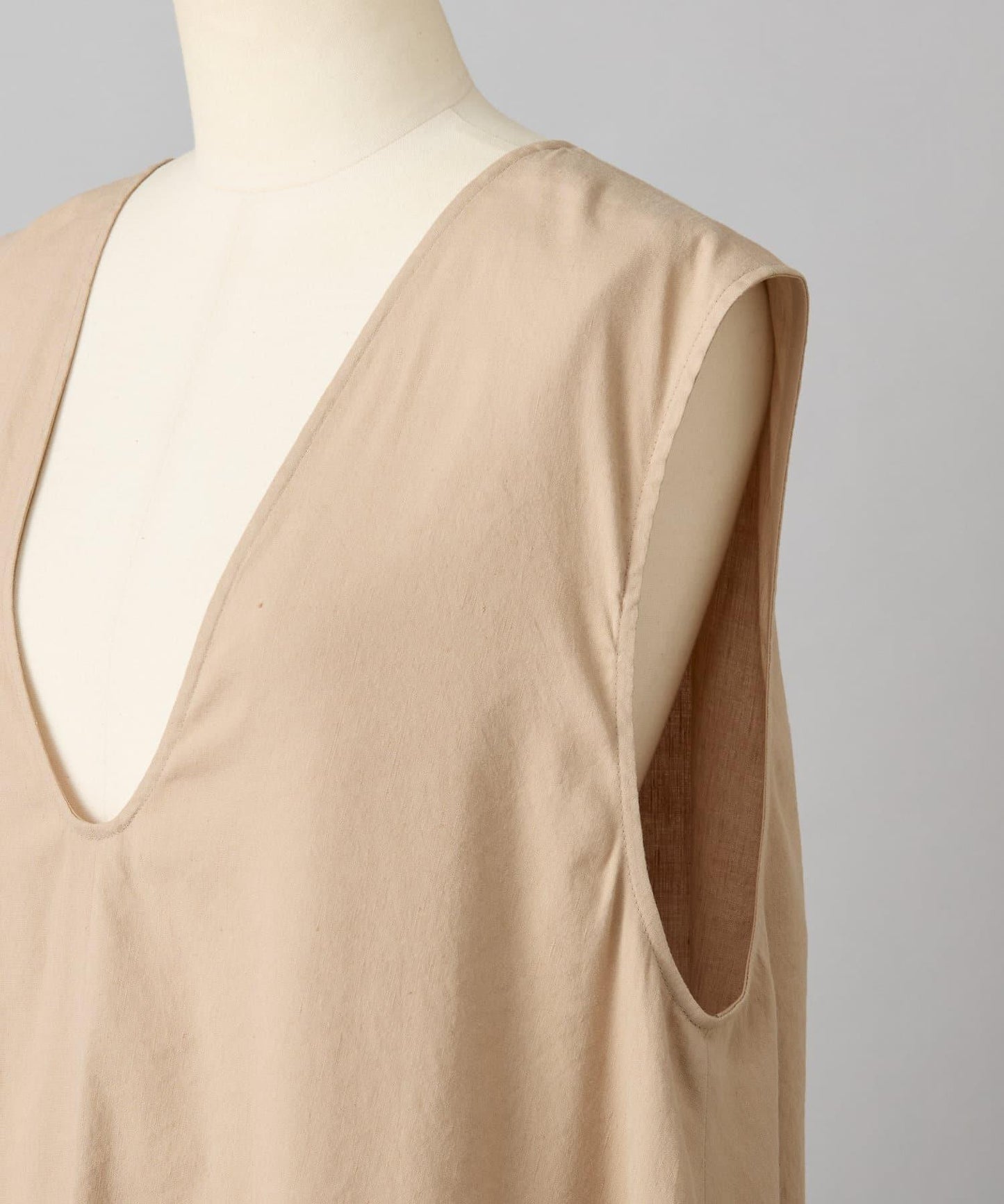 亞麻混合U領喇叭西裝外套