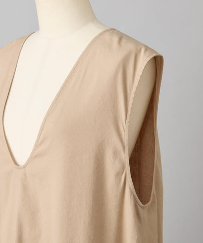 亞麻混合U領喇叭西裝外套