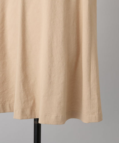 亞麻混合U領喇叭西裝外套