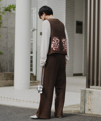 aguni拼接刺繡馬甲