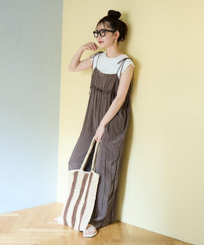 水洗處理 褶邊 增厚 揹帶褲