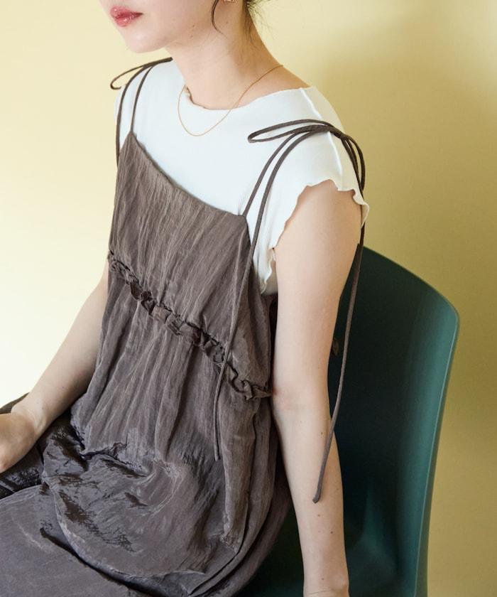 水洗處理 褶邊 增厚 揹帶褲