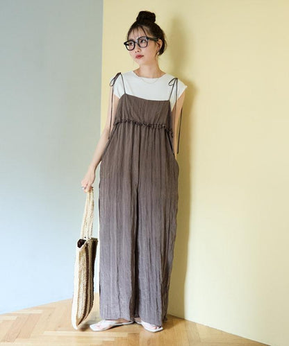 水洗處理 褶邊 增厚 揹帶褲