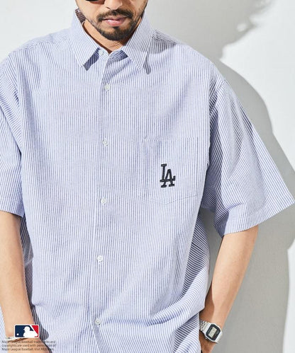 聯名 MLB 美國職業棒球大聯盟 短袖 牛津紡 襯衫