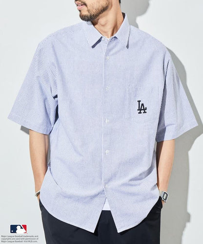 聯名 MLB 美國職業棒球大聯盟 短袖 牛津紡 襯衫