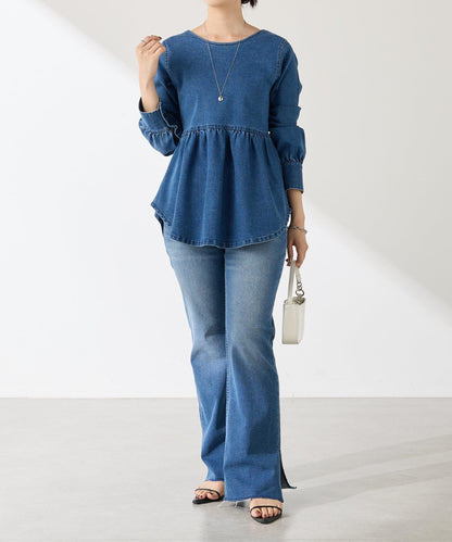 【可剪裁長度/彈性◎】Q.anos 自剪牛仔褲