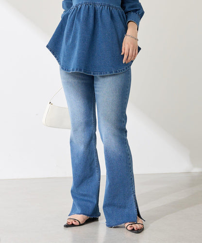 【可剪裁長度/彈性◎】Q.anos 自剪牛仔褲