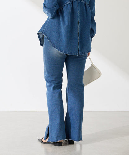 【可剪裁長度/彈性◎】Q.anos 自剪牛仔褲