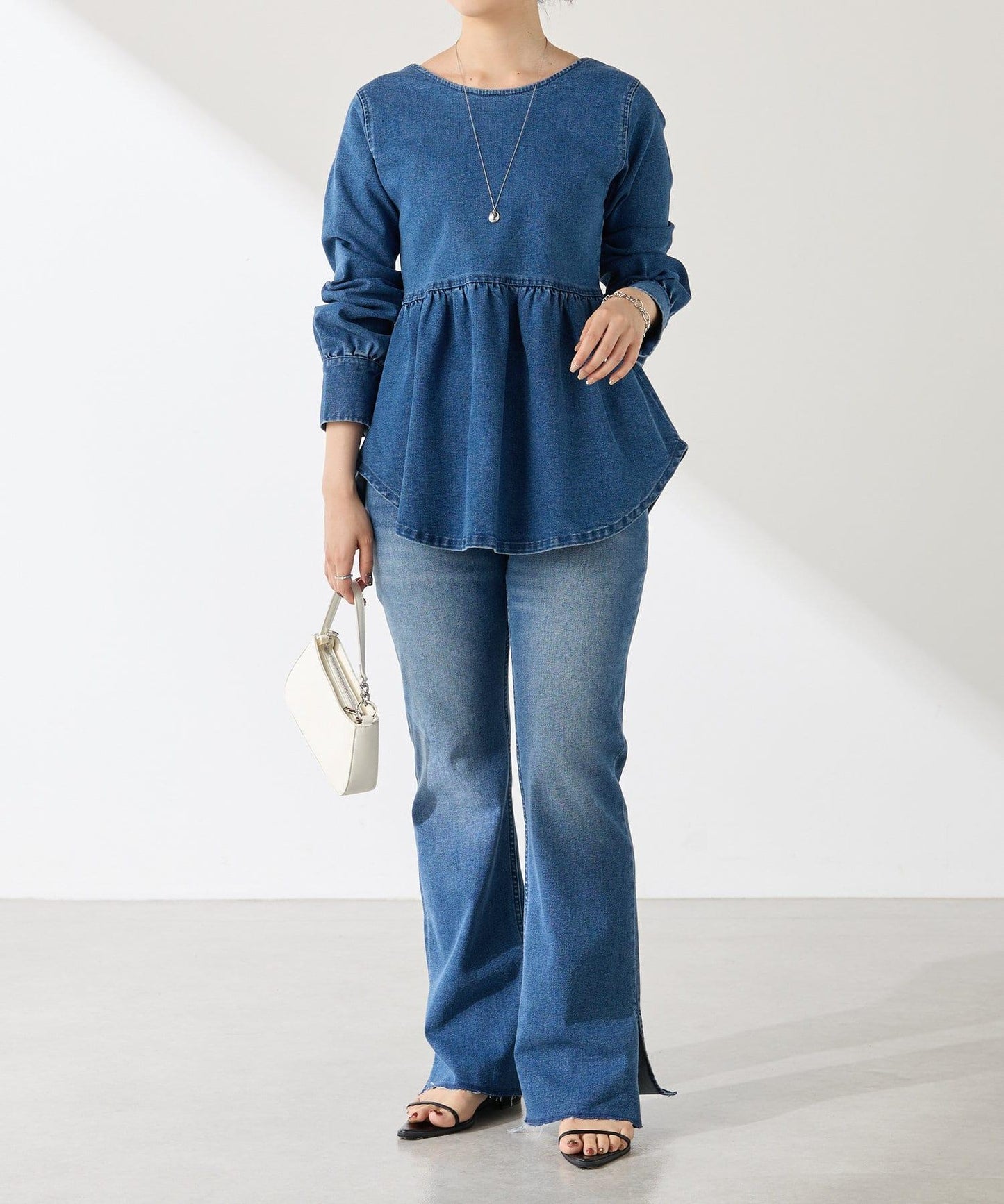 【可剪裁長度/彈性◎】Q.anos 自剪牛仔褲