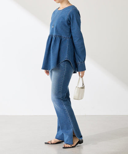 【可剪裁長度/彈性◎】Q.anos 自剪牛仔褲