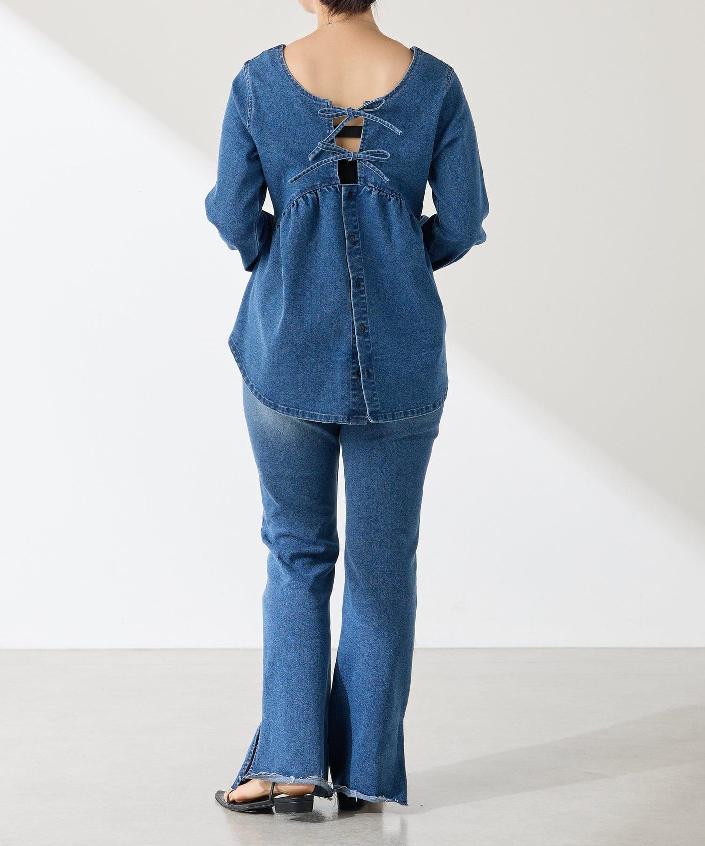 【可剪裁長度/彈性◎】Q.anos 自剪牛仔褲