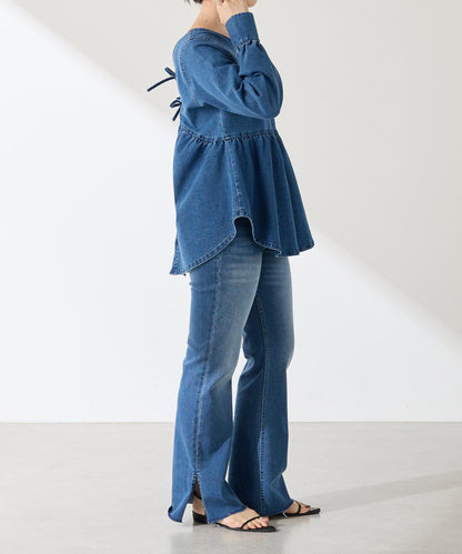 【可剪裁長度/彈性◎】Q.anos 自剪牛仔褲