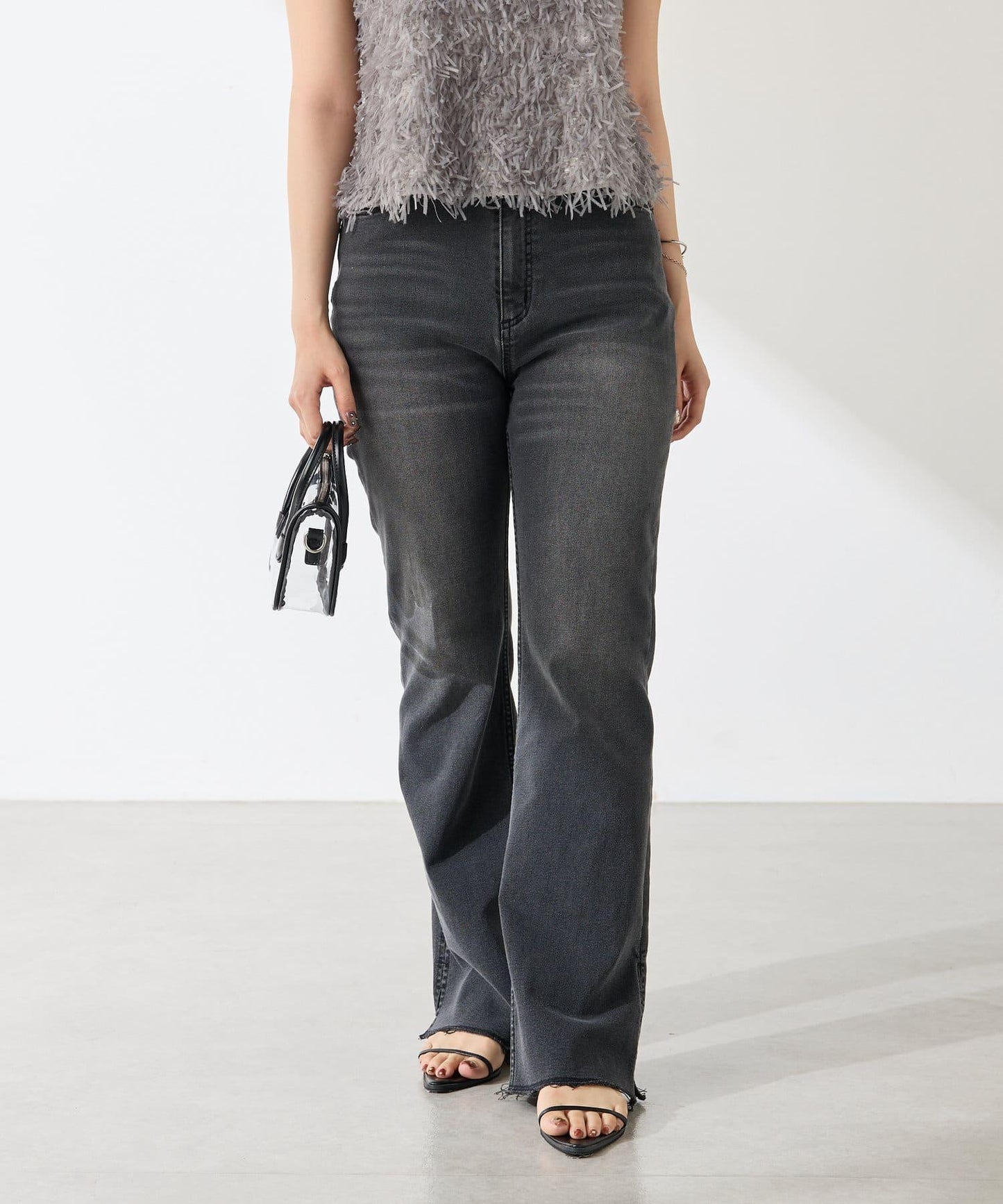 【可剪裁長度/彈性◎】Q.anos 自剪牛仔褲