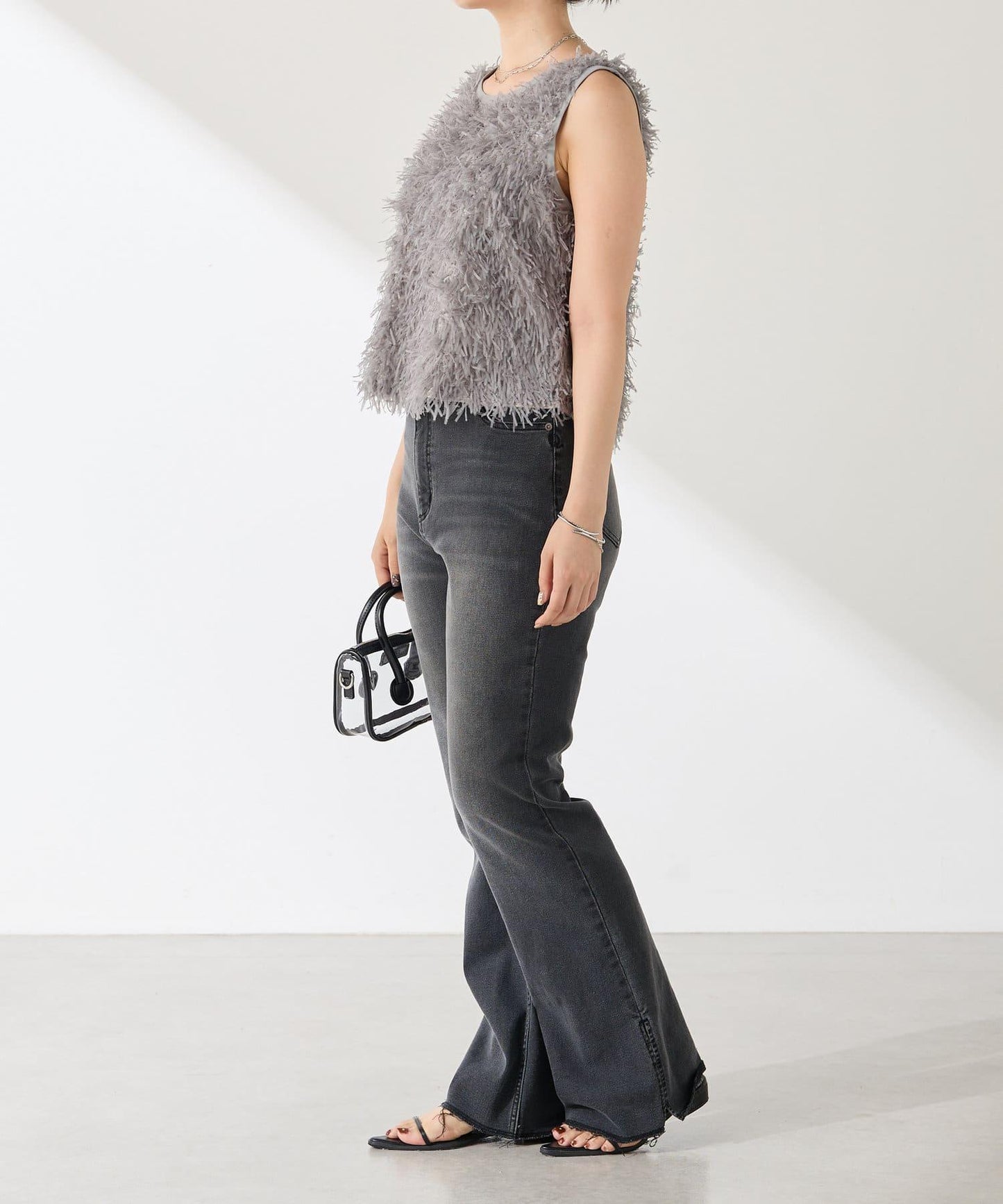 【可剪裁長度/彈性◎】Q.anos 自剪牛仔褲