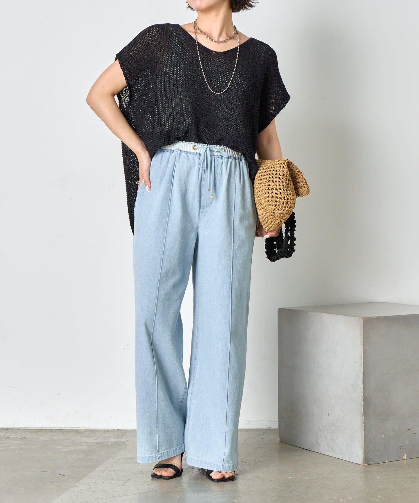 【輕鬆穿著】【夏季也適合穿著】牛仔休閒褲