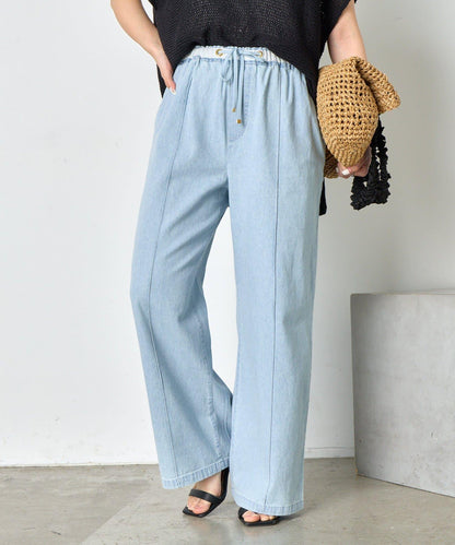 【輕鬆穿著】【夏季也適合穿著】牛仔休閒褲