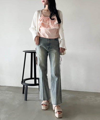 【一件接一件】荷葉邊吊帶背心