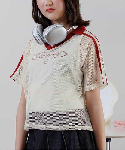 【接觸冷感】背心和網眼上衣套裝