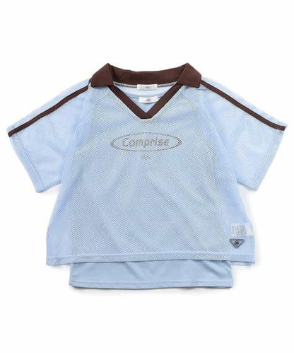 【接觸冷感】背心和網眼上衣套裝