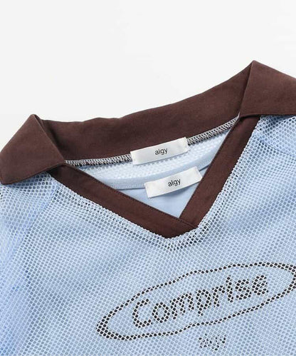 【接觸冷感】背心和網眼上衣套裝