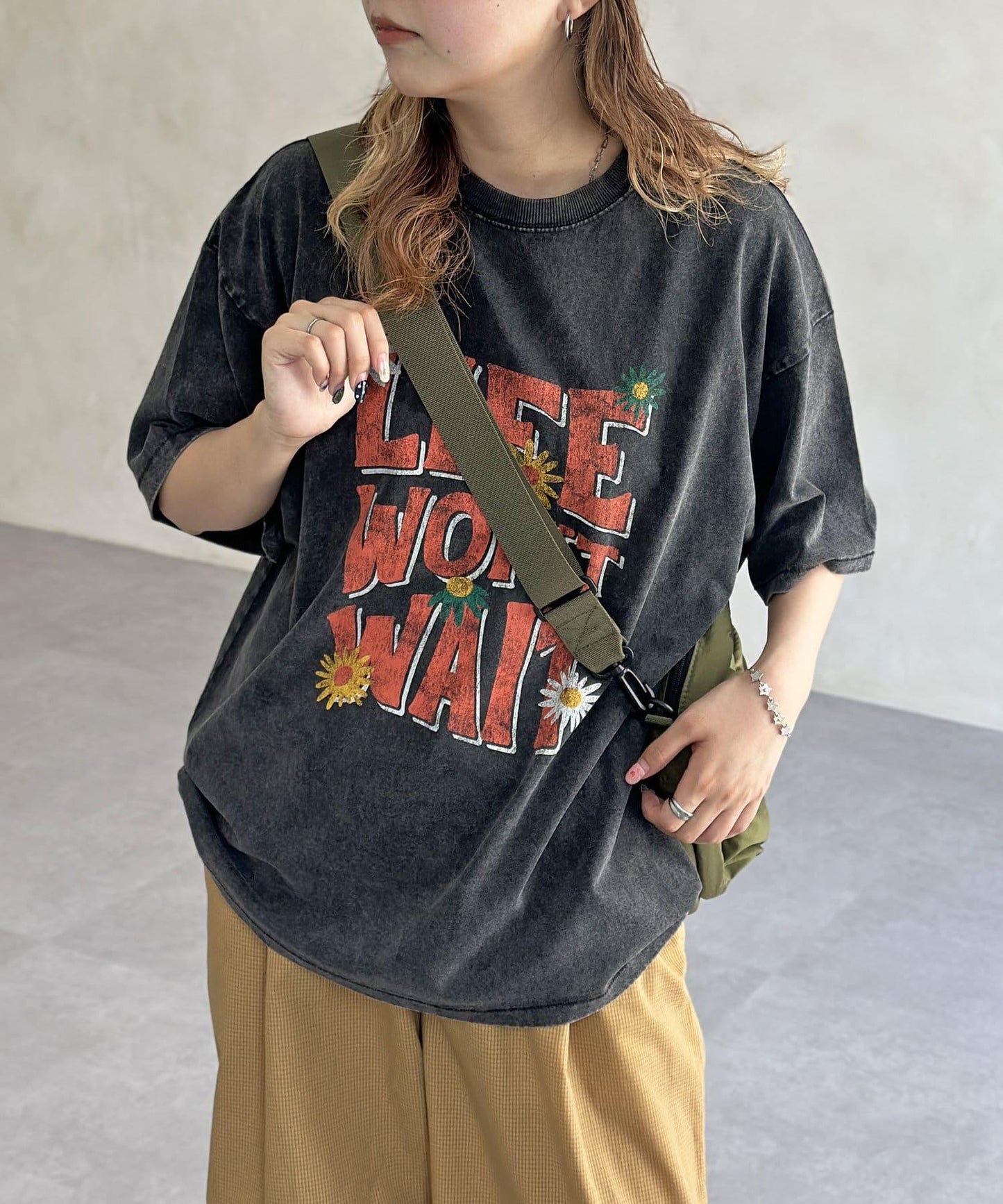 粉末處理復古風T-shirt