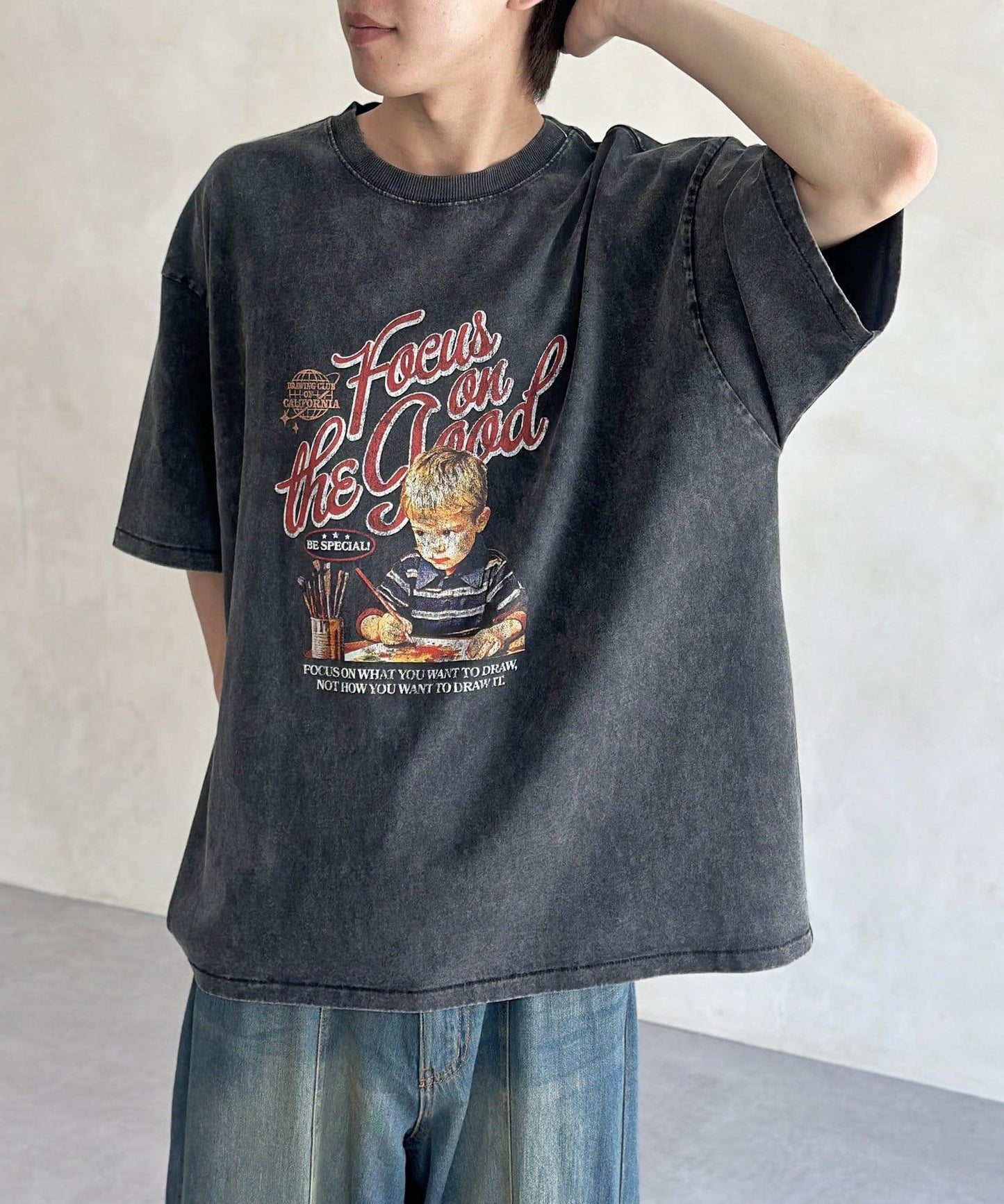 粉末處理復古風T-shirt