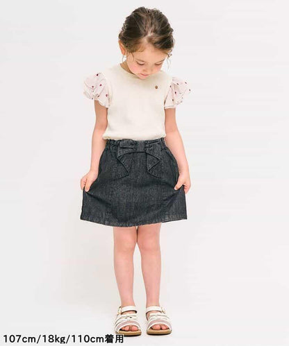 華夫餅蕾絲荷葉邊T恤