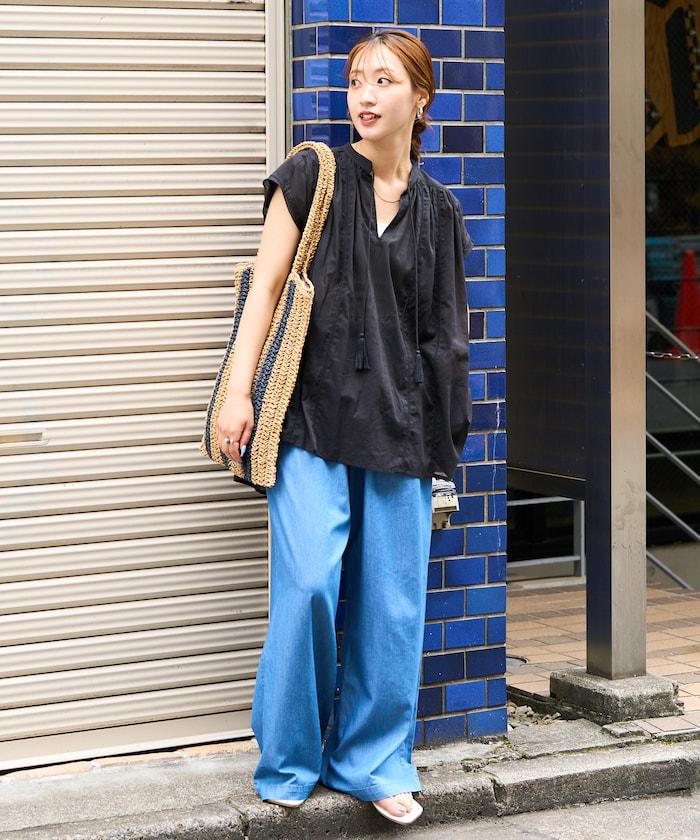 人造纖維丹寧休閒褲