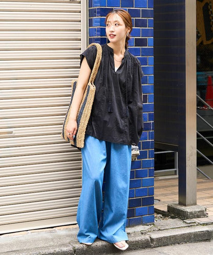 人造纖維丹寧休閒褲