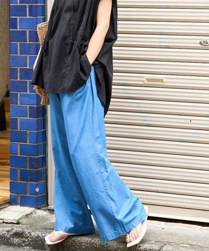 人造纖維丹寧休閒褲