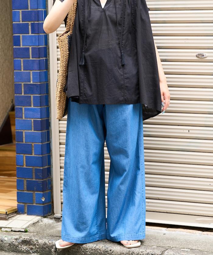 人造纖維丹寧休閒褲