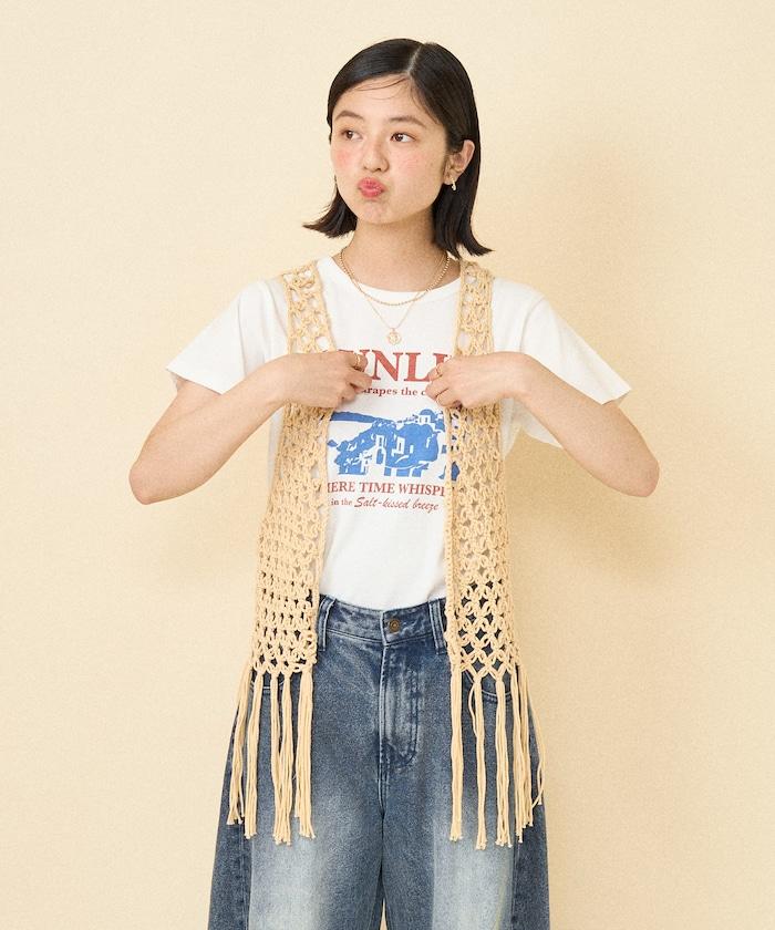 流蘇圖案編織馬甲