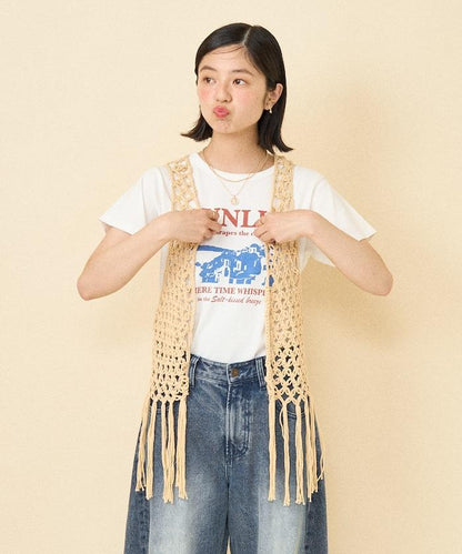 流蘇圖案編織馬甲