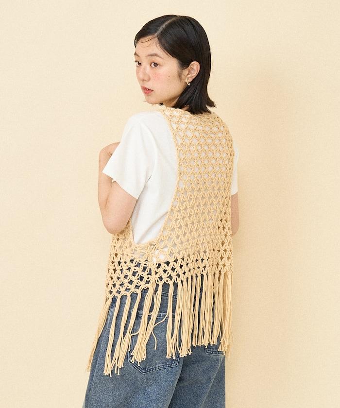 流蘇圖案編織馬甲