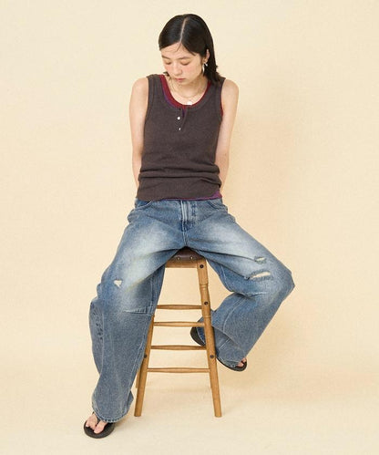 華夫格紋雙面穿背心