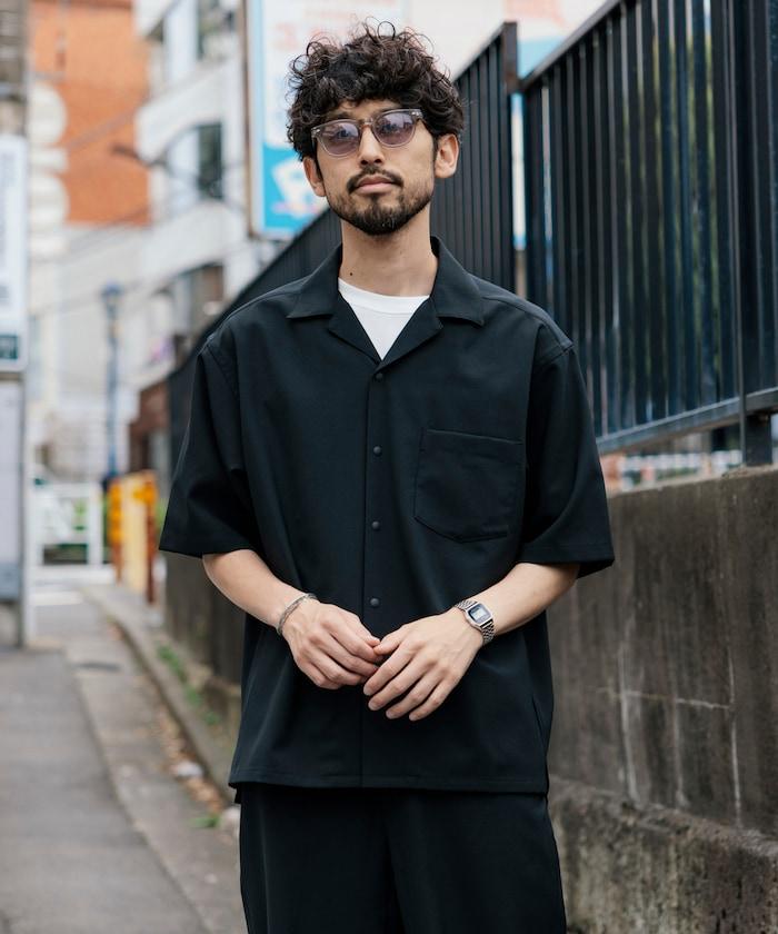 速乾材料 舒適版型 開領襯衫 短袖 亞麻風