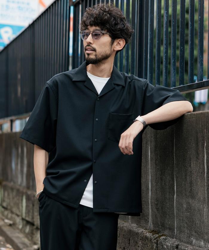 速乾材料 舒適版型 開領襯衫 短袖 亞麻風