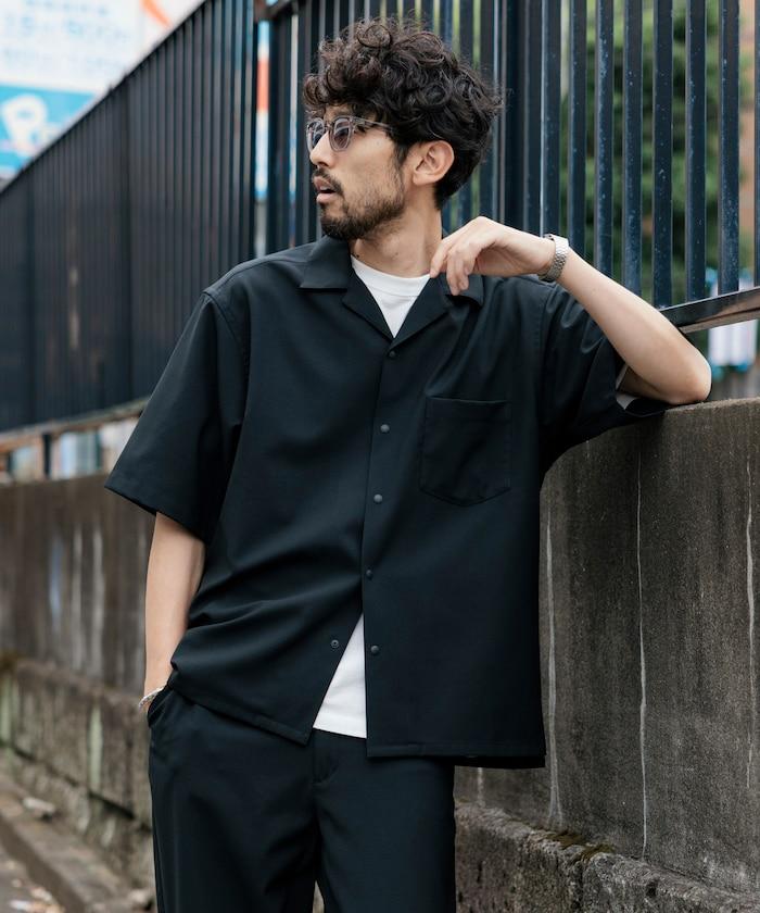 速乾材料 舒適版型 開領襯衫 短袖 亞麻風