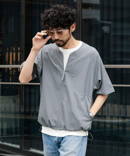 速乾材料 舒適版型 無領 棒球衫 短袖 亞麻風 居家護理