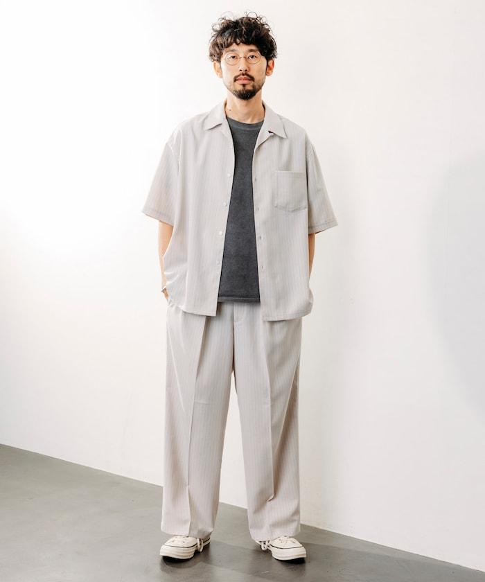 Reflax 功能性材料 寬鬆剪裁 輕鬆條紋西褲