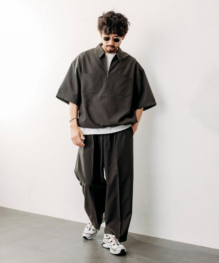 Reflax 功能性材料 輕鬆合身 半拉鍊襯衫 短袖