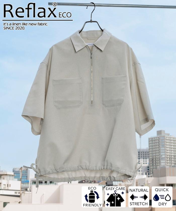 Reflax 功能性材料 輕鬆合身 半拉鍊襯衫 短袖