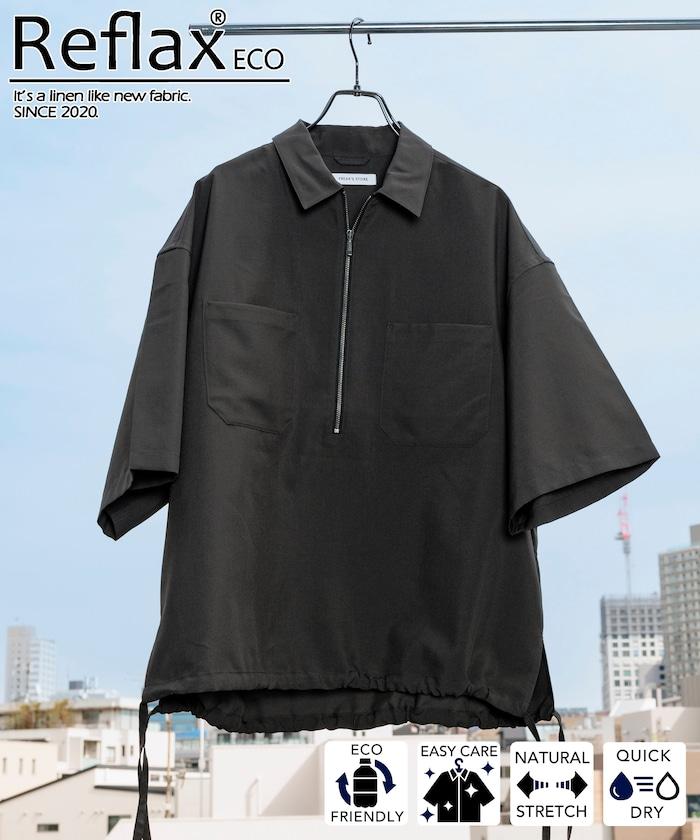 Reflax 功能性材料 輕鬆合身 半拉鍊襯衫 短袖