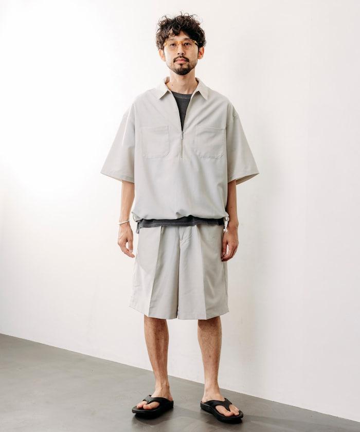 Reflax 功能性材料 輕鬆合身 半拉鍊襯衫 短袖