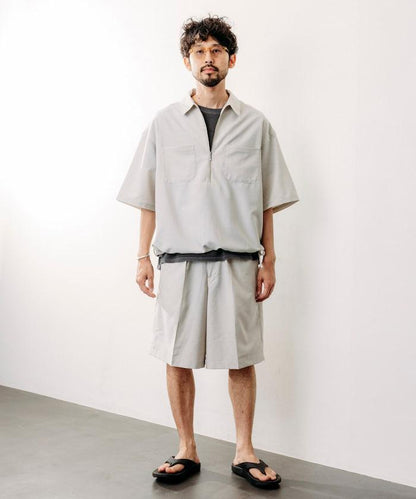 Reflax 功能性材料 輕鬆合身 半拉鍊襯衫 短袖