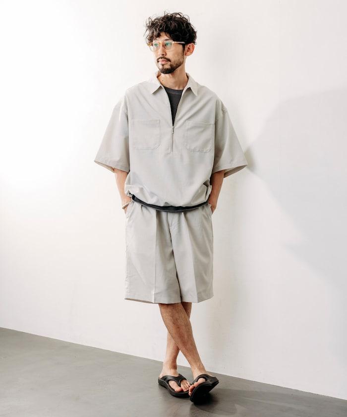 Reflax 功能性材料 輕鬆合身 半拉鍊襯衫 短袖