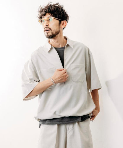 Reflax 功能性材料 輕鬆合身 半拉鍊襯衫 短袖