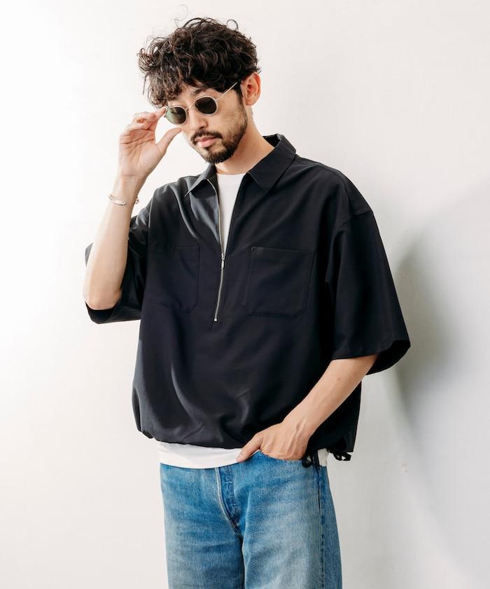 Reflax 功能性材料 輕鬆合身 半拉鍊襯衫 短袖